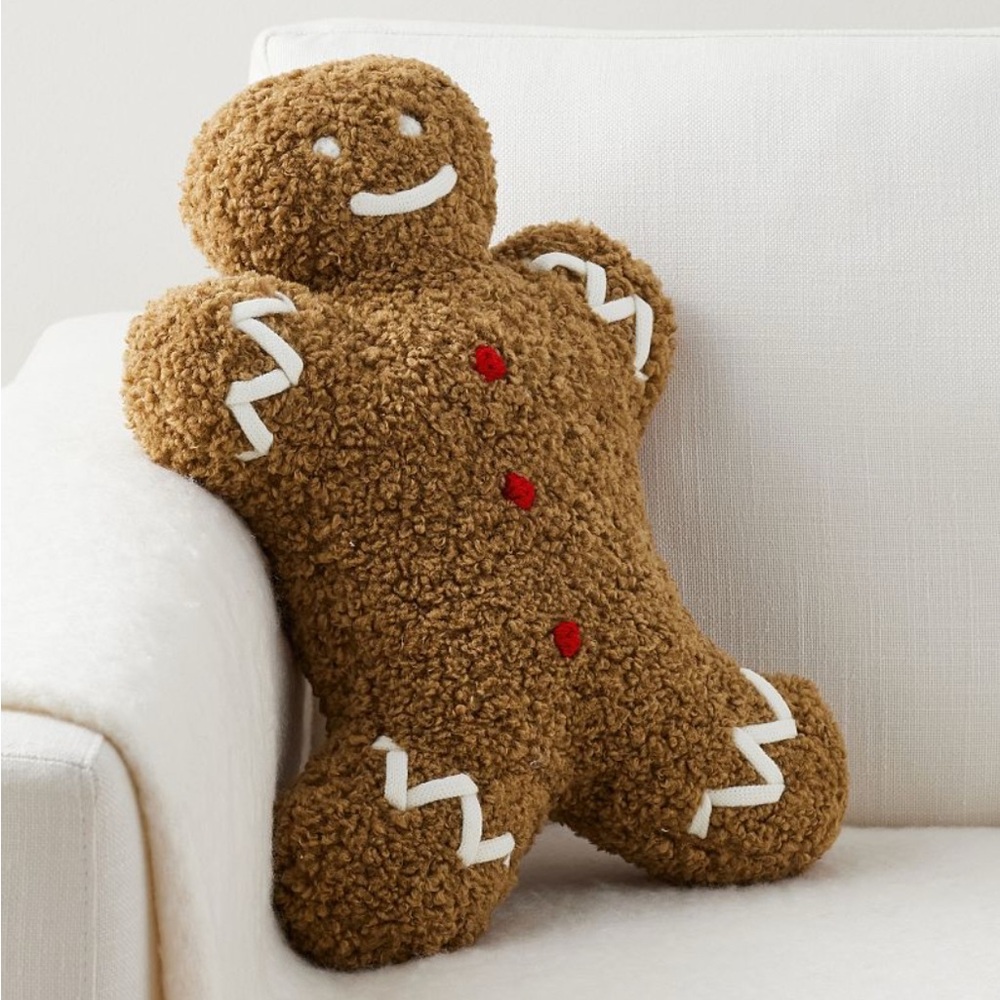 Pottery Barn Mr. Spice Gingerbread Shaped Pillow
